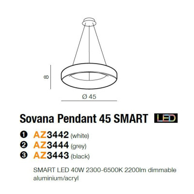 Lampa wisząca Sovana 45 SMART AZ3442- AZzardo