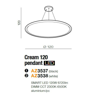 Lampa wisząca Cream SMART 120 AZ3538- AZzardo