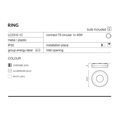Plafon RING SATYNA srebrny LC2310-1A - Azzardo