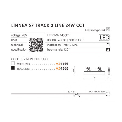 Oprawa Linnea 57 Track 3Line 24W CCT AZ4566 - Azzardo